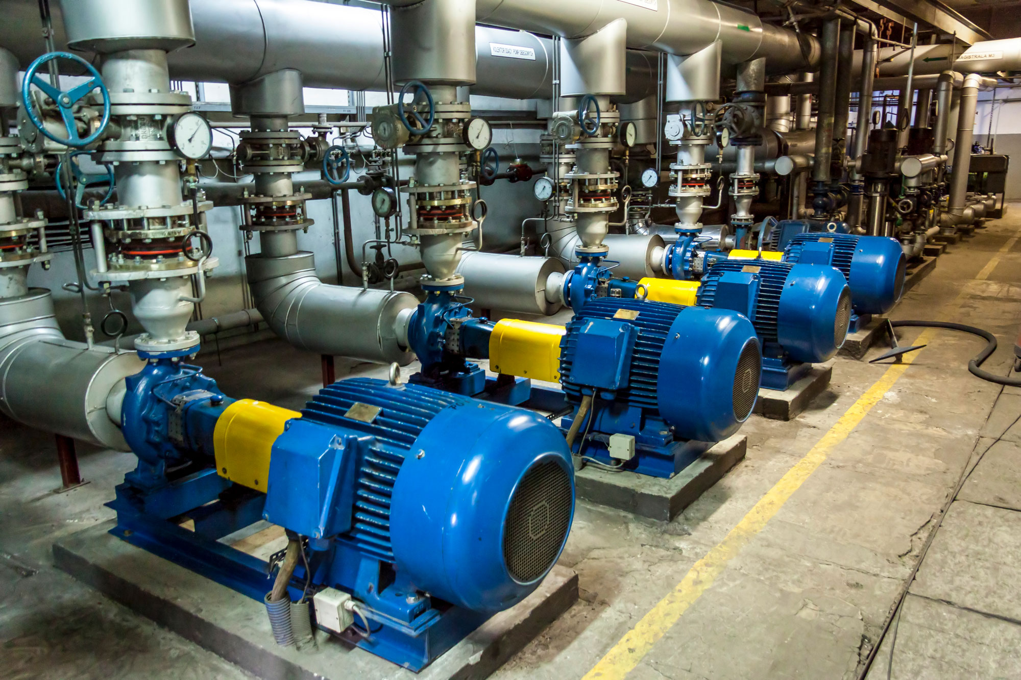 Industrial pump installation in action